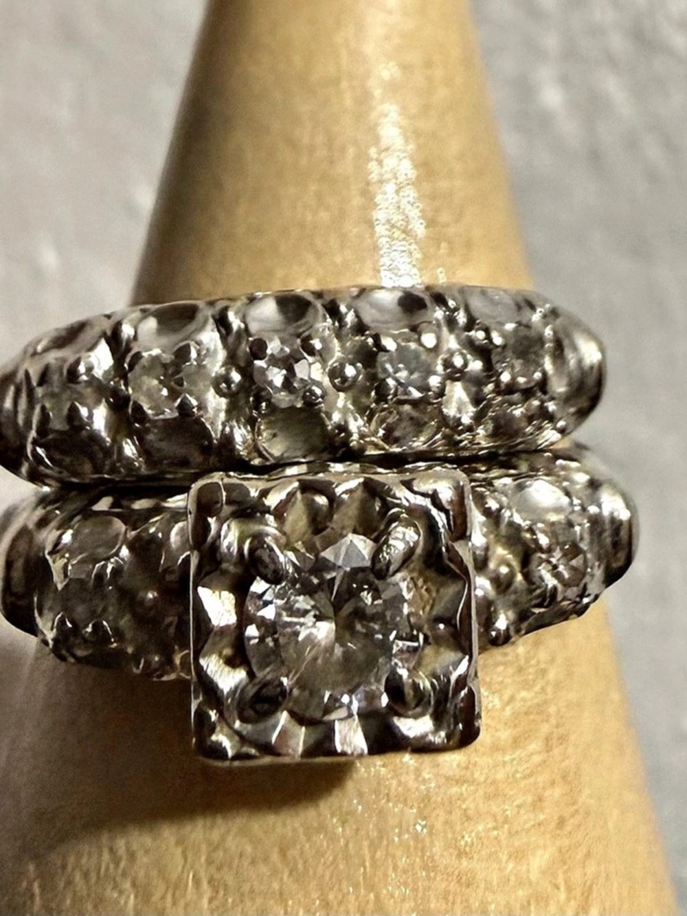 vintage wedding set gold 14k